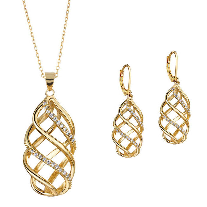 Sparkling Twirl korvakorut & kaulakoru setti